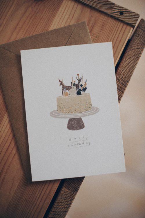 Postal   "Cake party animals"