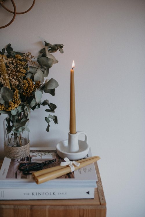 Pack 2 Velas Candelabro de Cera de Abeja